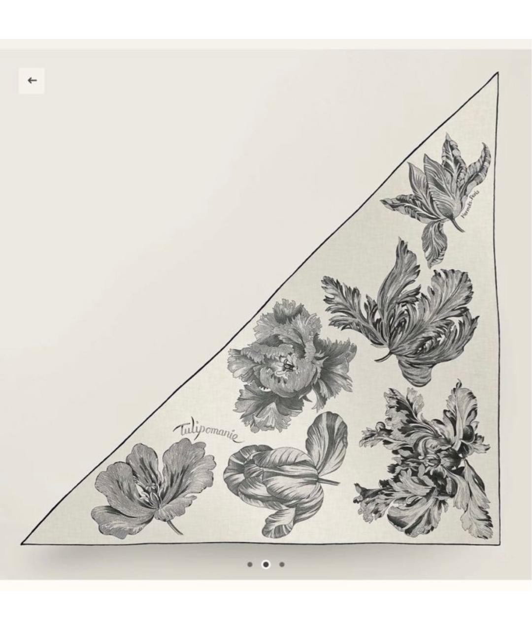 HERMES Белый кашемировый платок, фото 4