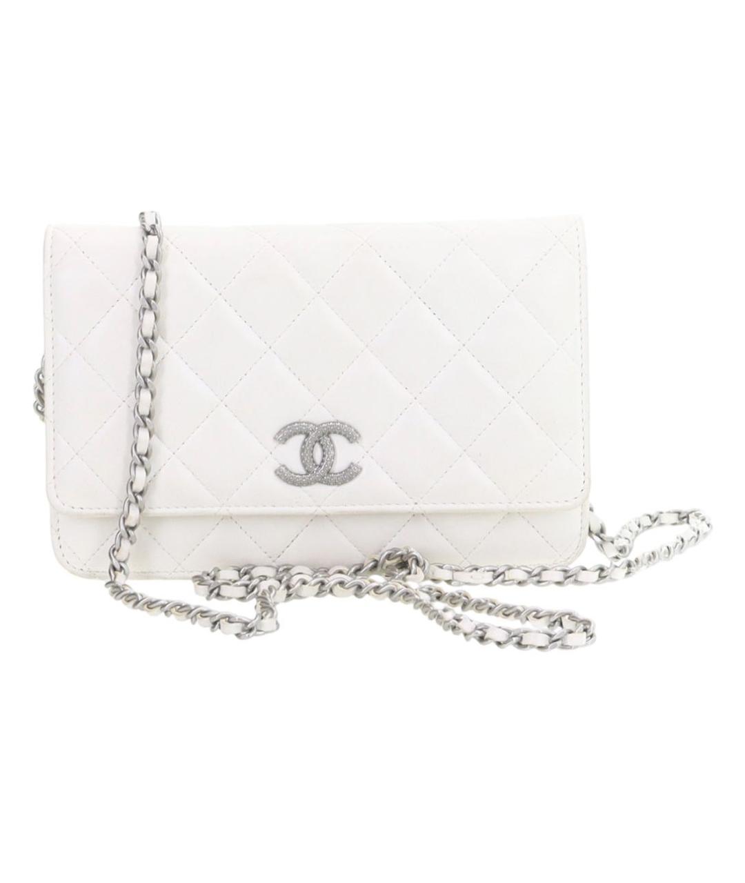 CHANEL Белая кожаная сумка через плечо, фото 5