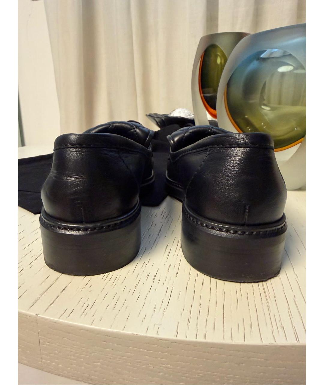 CHANEL Черные кожаные лоферы, фото 4