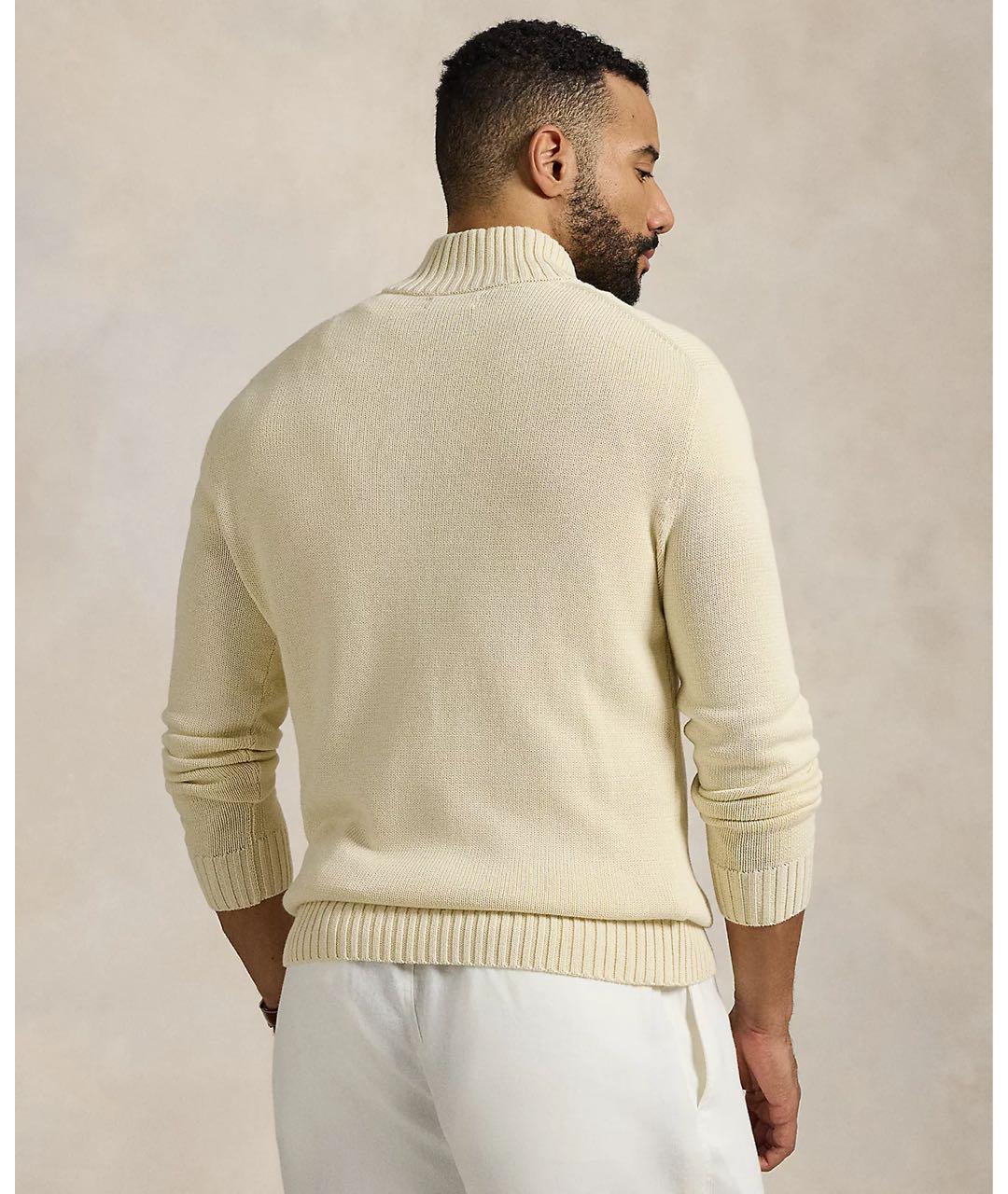 POLO RALPH LAUREN Бежевый хлопковый джемпер / свитер, фото 5