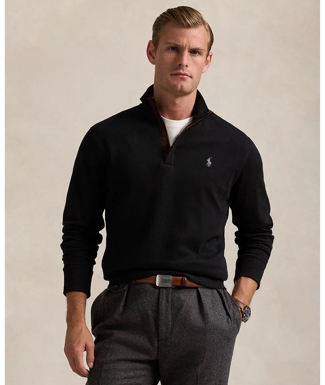 POLO RALPH LAUREN Черный хлопковый джемпер / свитер, фото 4