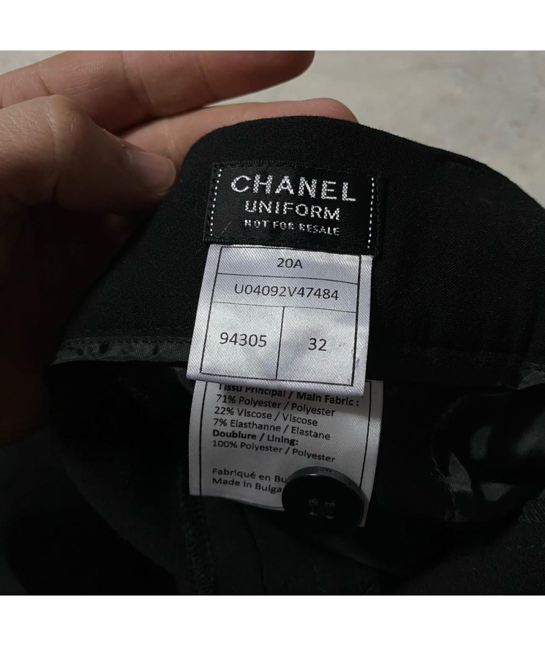 CHANEL Черные вискозные брюки узкие, фото 5