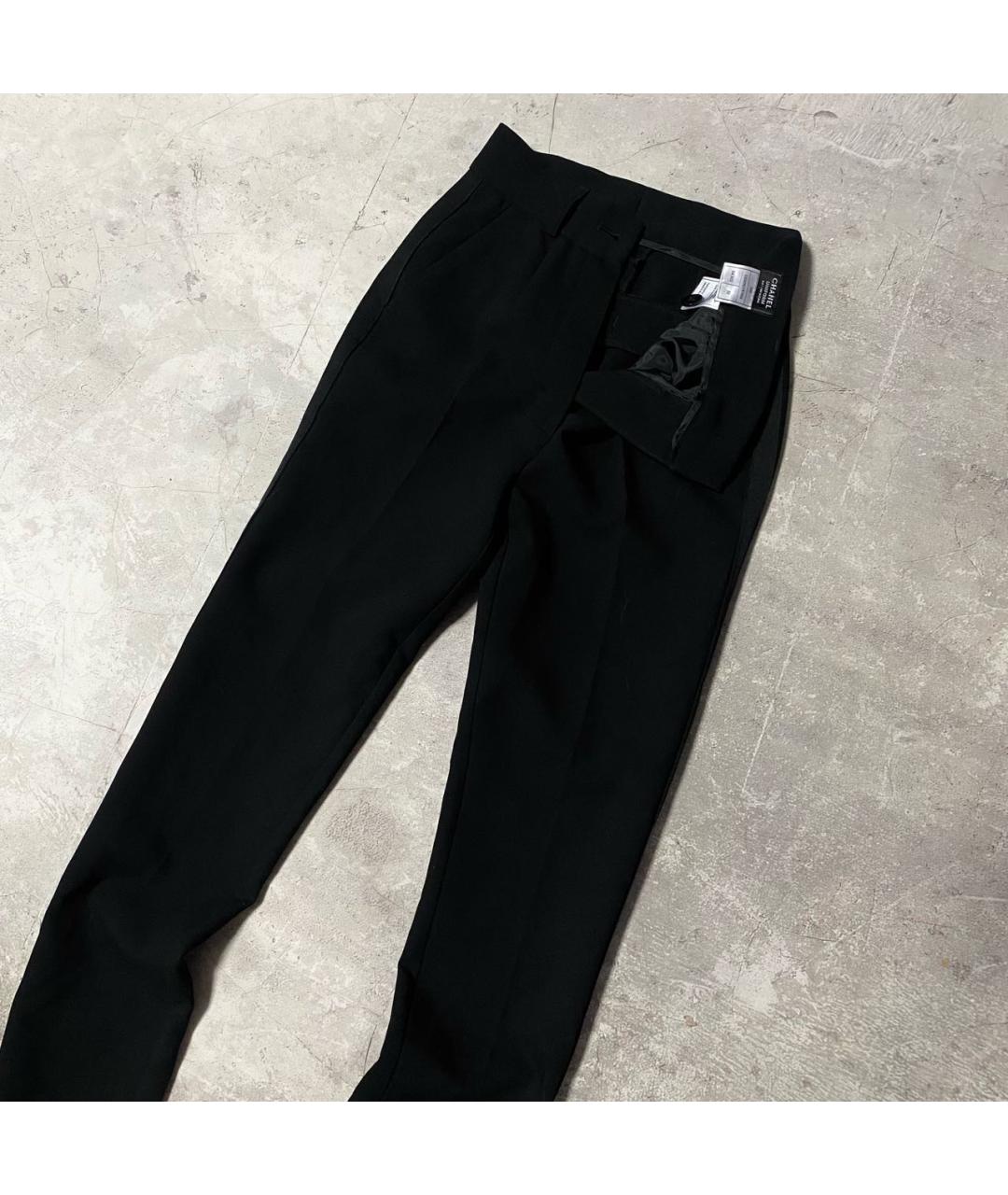 CHANEL Черные вискозные брюки узкие, фото 3