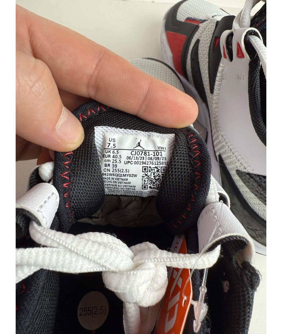 JORDAN Белые текстильные низкие кроссовки / кеды, фото 5