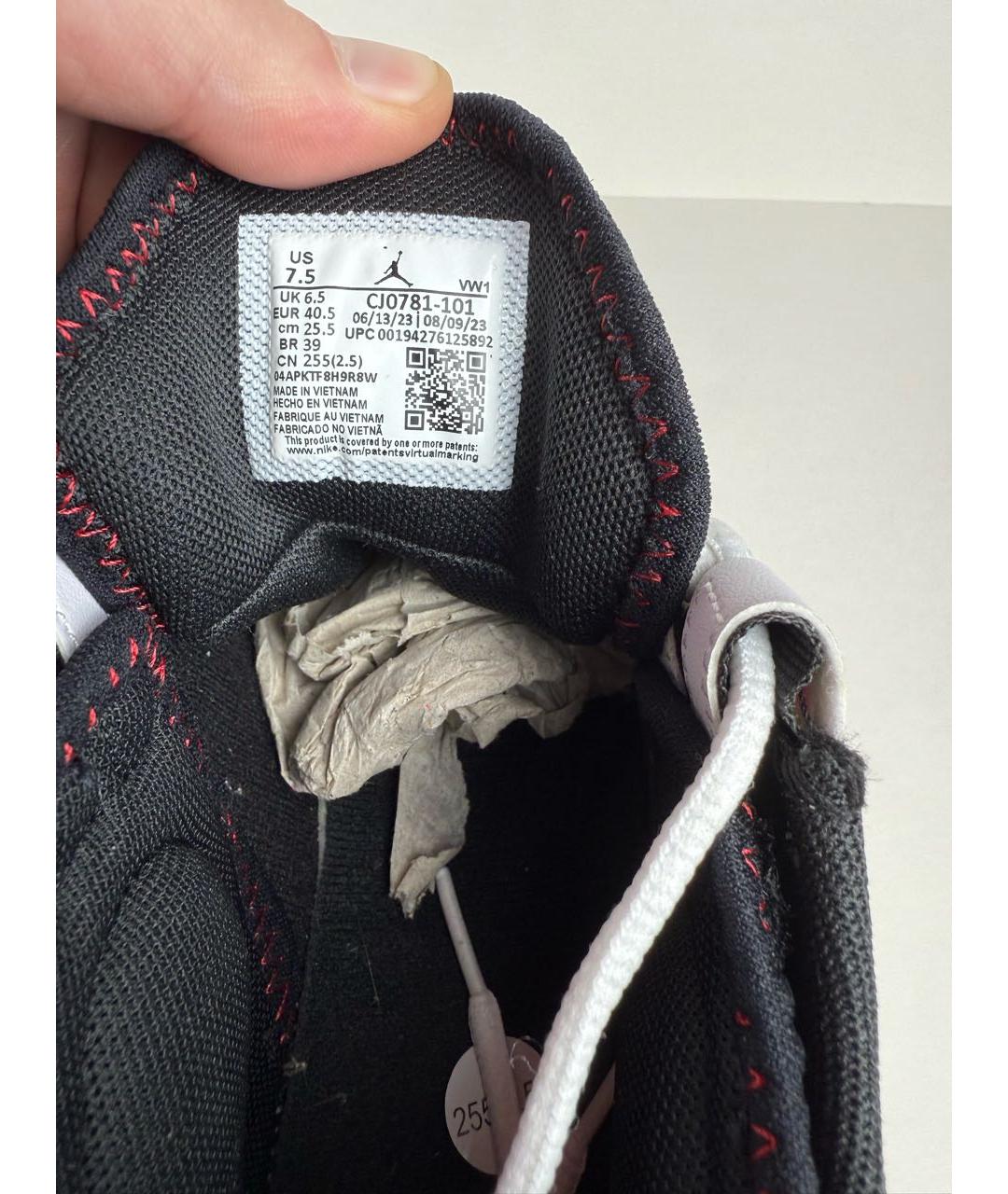 JORDAN Белые текстильные низкие кроссовки / кеды, фото 6