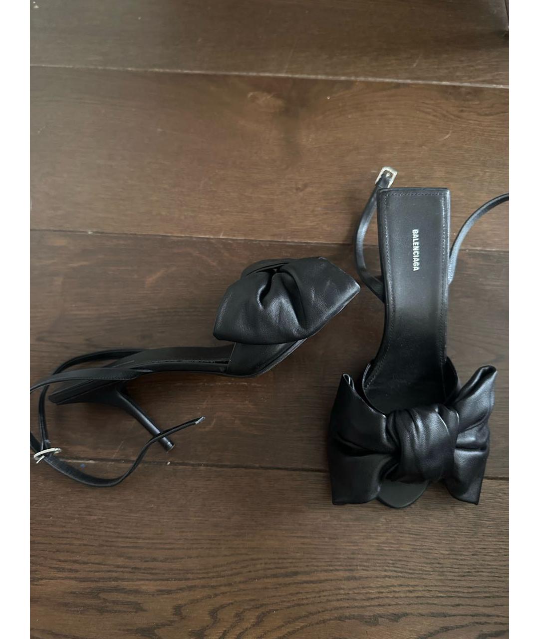 BALENCIAGA Черные кожаные босоножки, фото 3