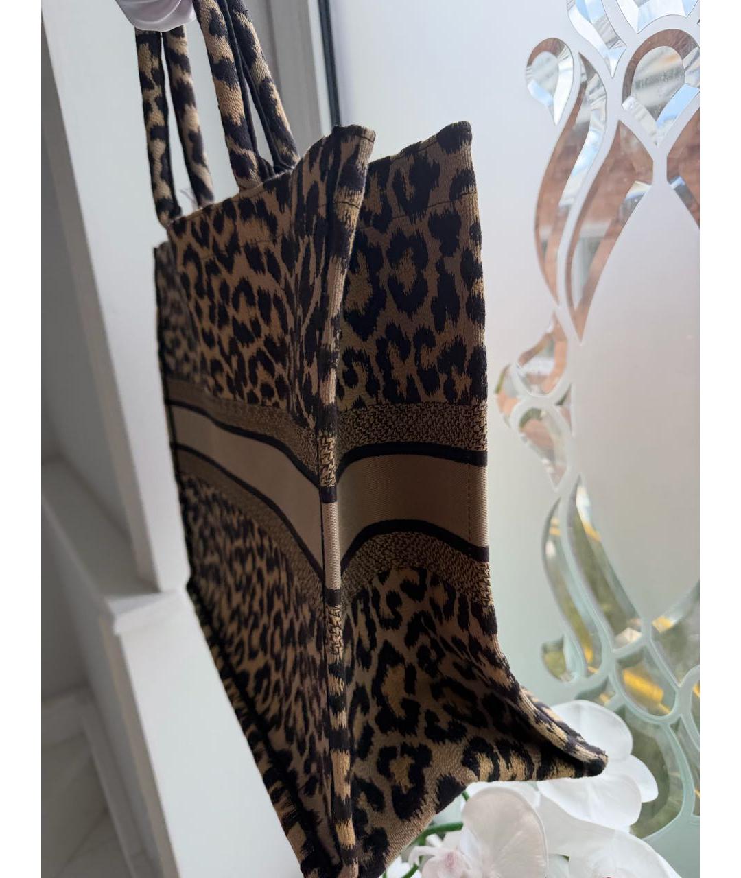 CHRISTIAN DIOR Коричневая жаккардовая сумка тоут, фото 3