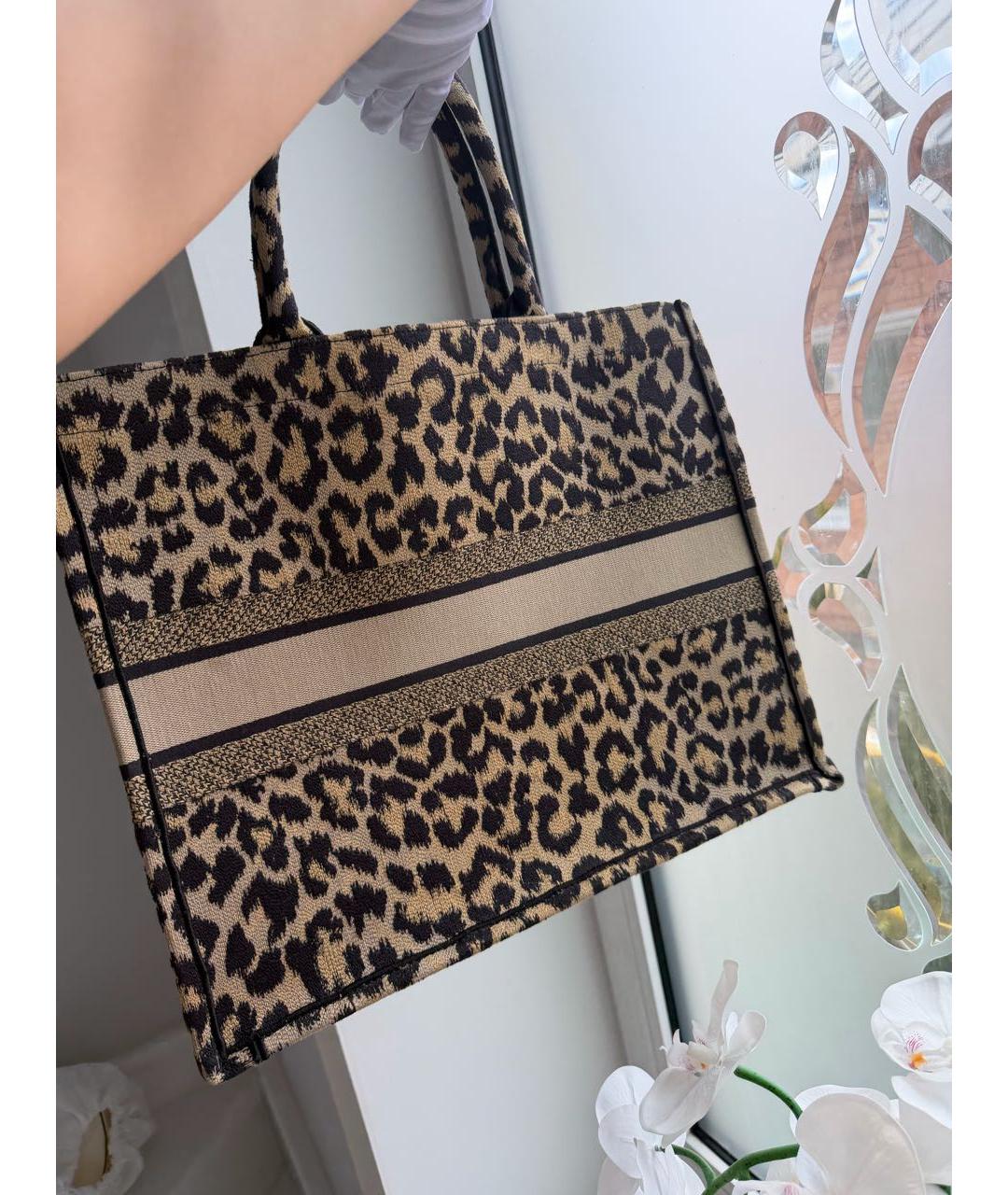 CHRISTIAN DIOR Коричневая жаккардовая сумка тоут, фото 2