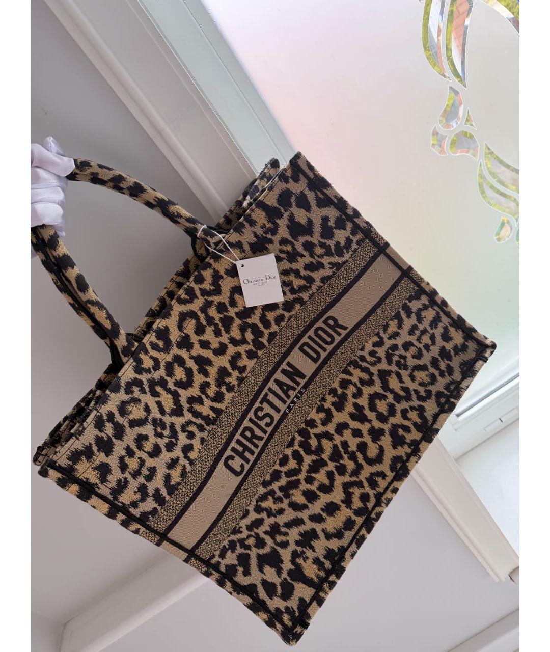CHRISTIAN DIOR Коричневая жаккардовая сумка тоут, фото 7
