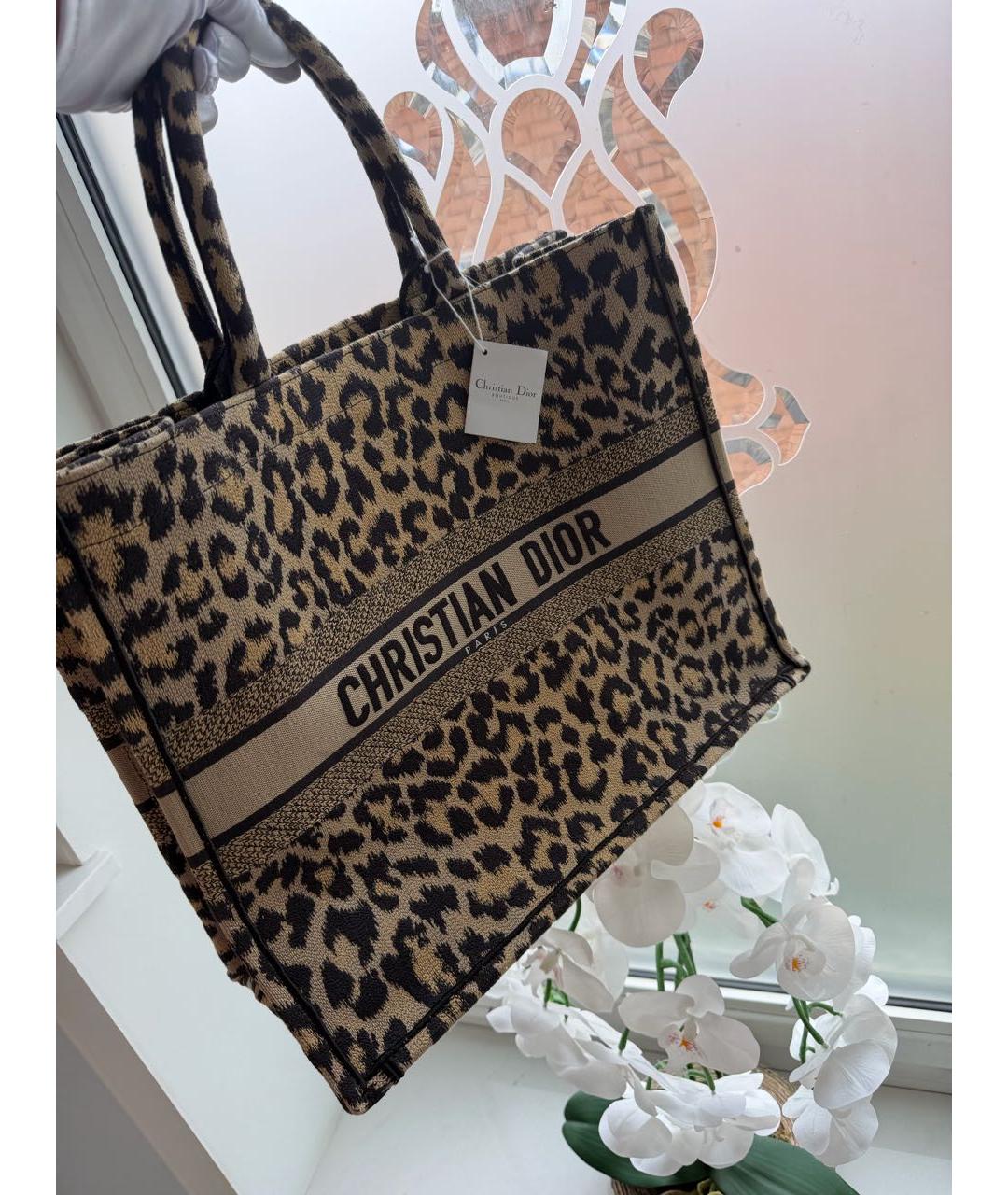 CHRISTIAN DIOR Коричневая жаккардовая сумка тоут, фото 4