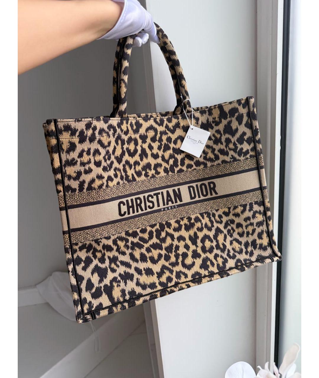 CHRISTIAN DIOR Коричневая жаккардовая сумка тоут, фото 9