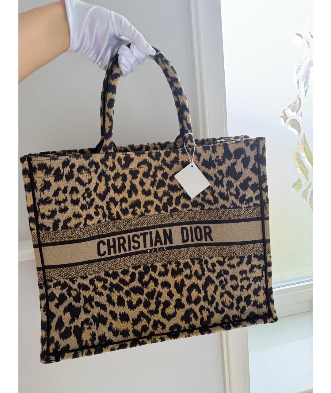 CHRISTIAN DIOR Коричневая жаккардовая сумка тоут, фото 5
