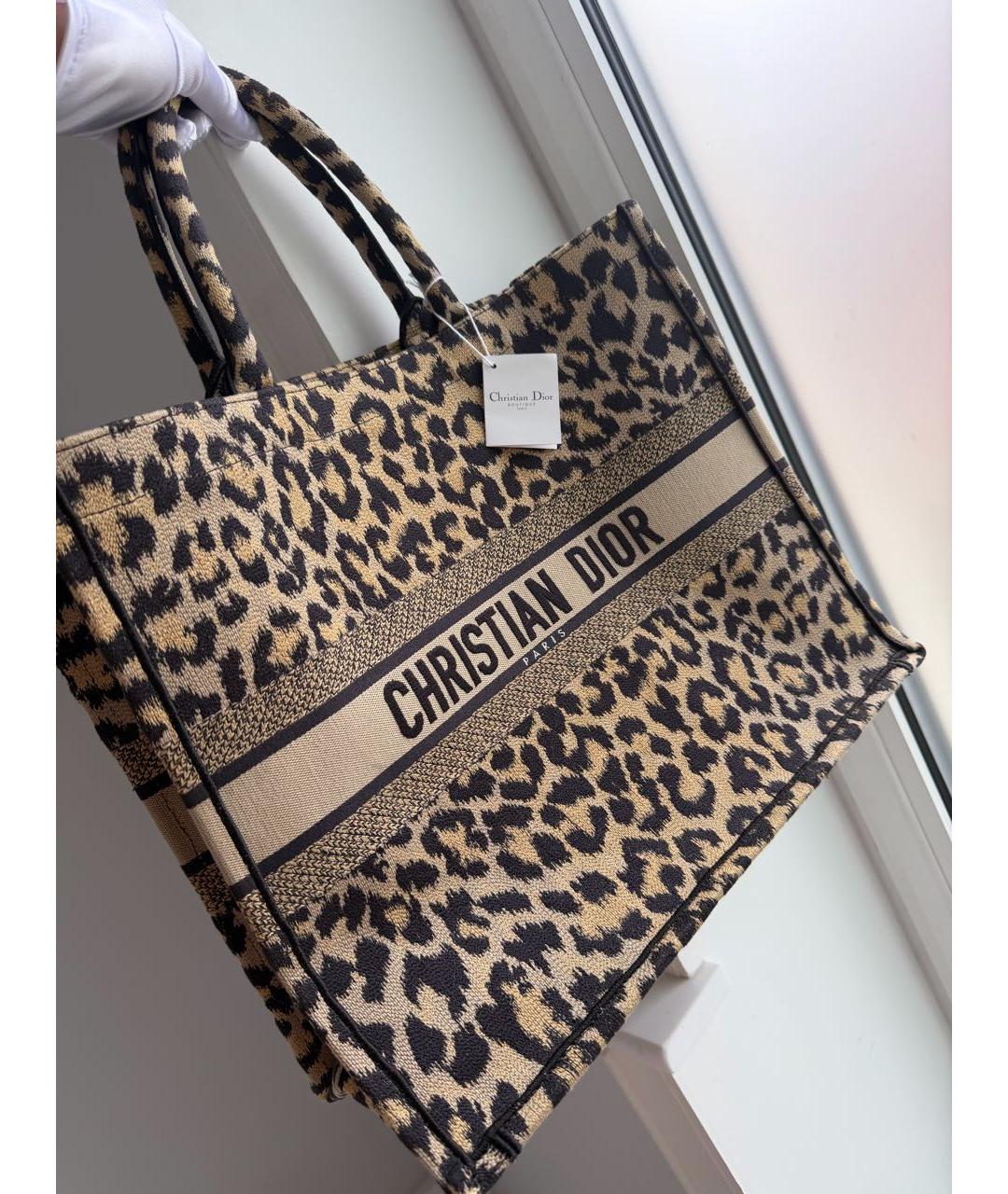 CHRISTIAN DIOR Коричневая жаккардовая сумка тоут, фото 6