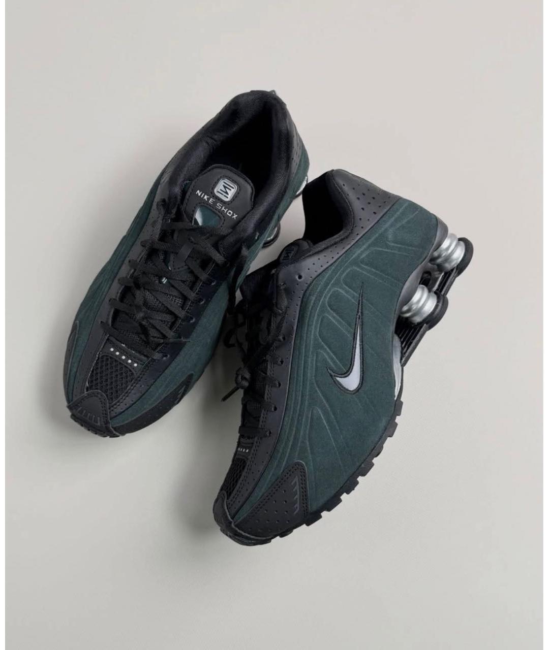 NIKE Черные кожаные низкие кроссовки / кеды, фото 2