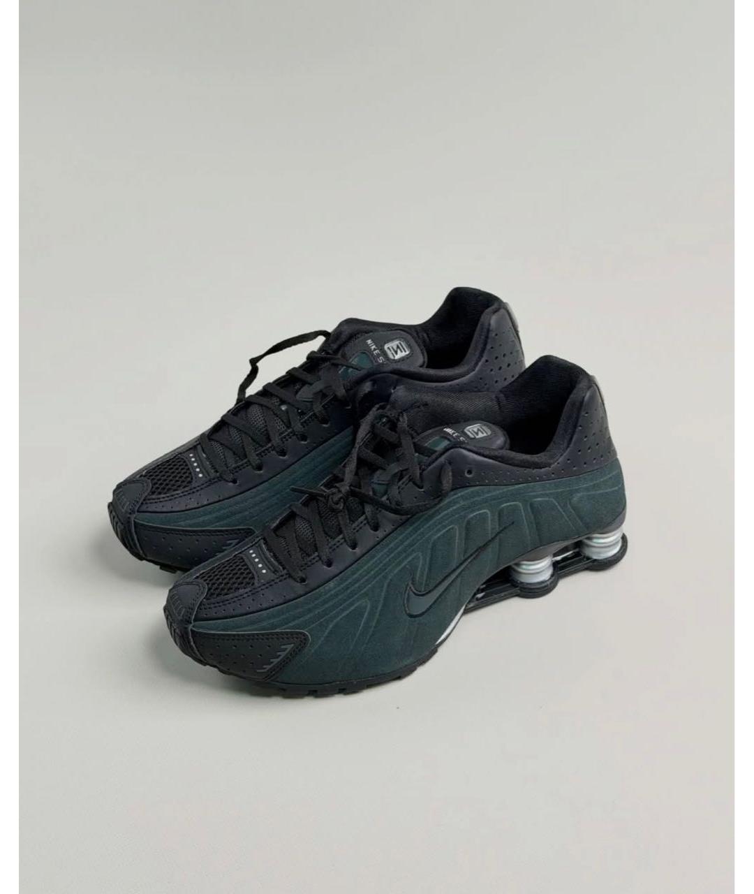 NIKE Черные кожаные низкие кроссовки / кеды, фото 5