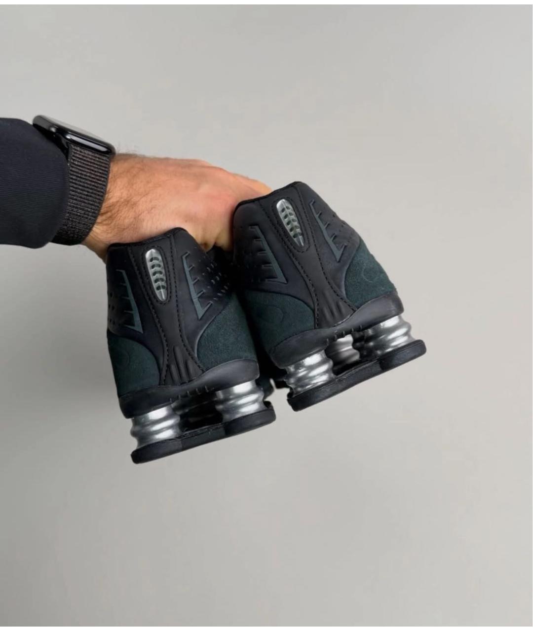 NIKE Черные кожаные низкие кроссовки / кеды, фото 4