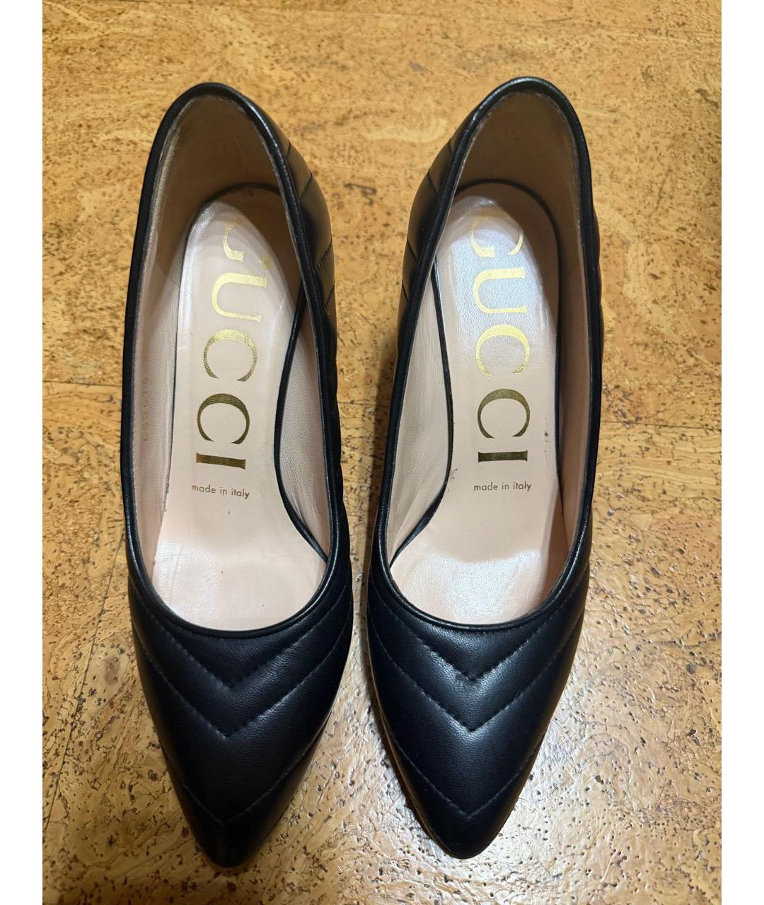 GUCCI Черные кожаные туфли, фото 2