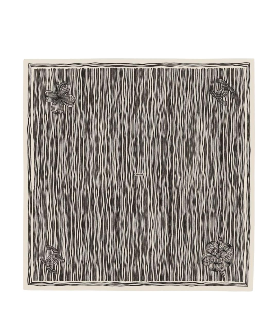 CHANEL Серый шелковый платок, фото 1