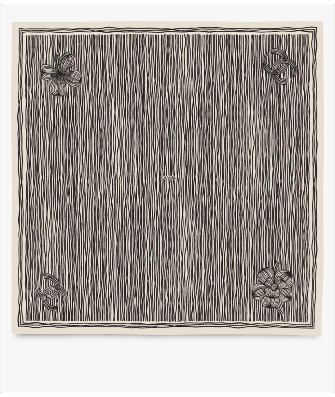 CHANEL Серый шелковый платок, фото 4