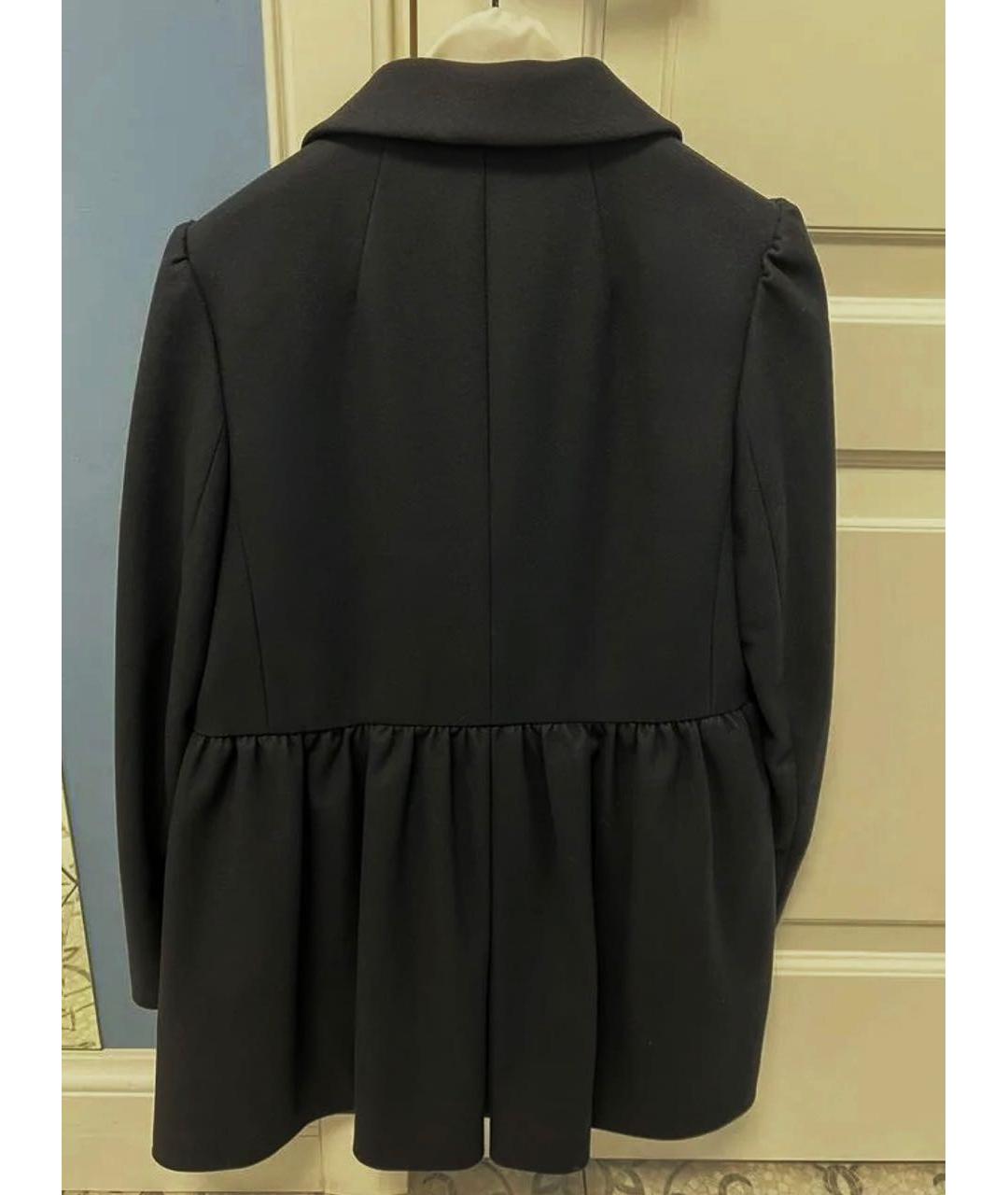 RED VALENTINO Темно-синее шерстяное пальто, фото 2