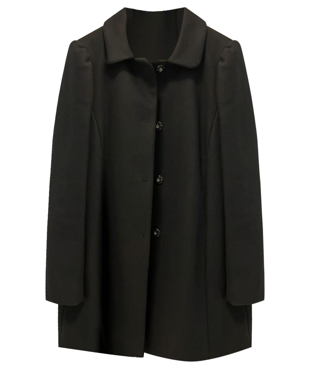 RED VALENTINO Темно-синее шерстяное пальто, фото 1