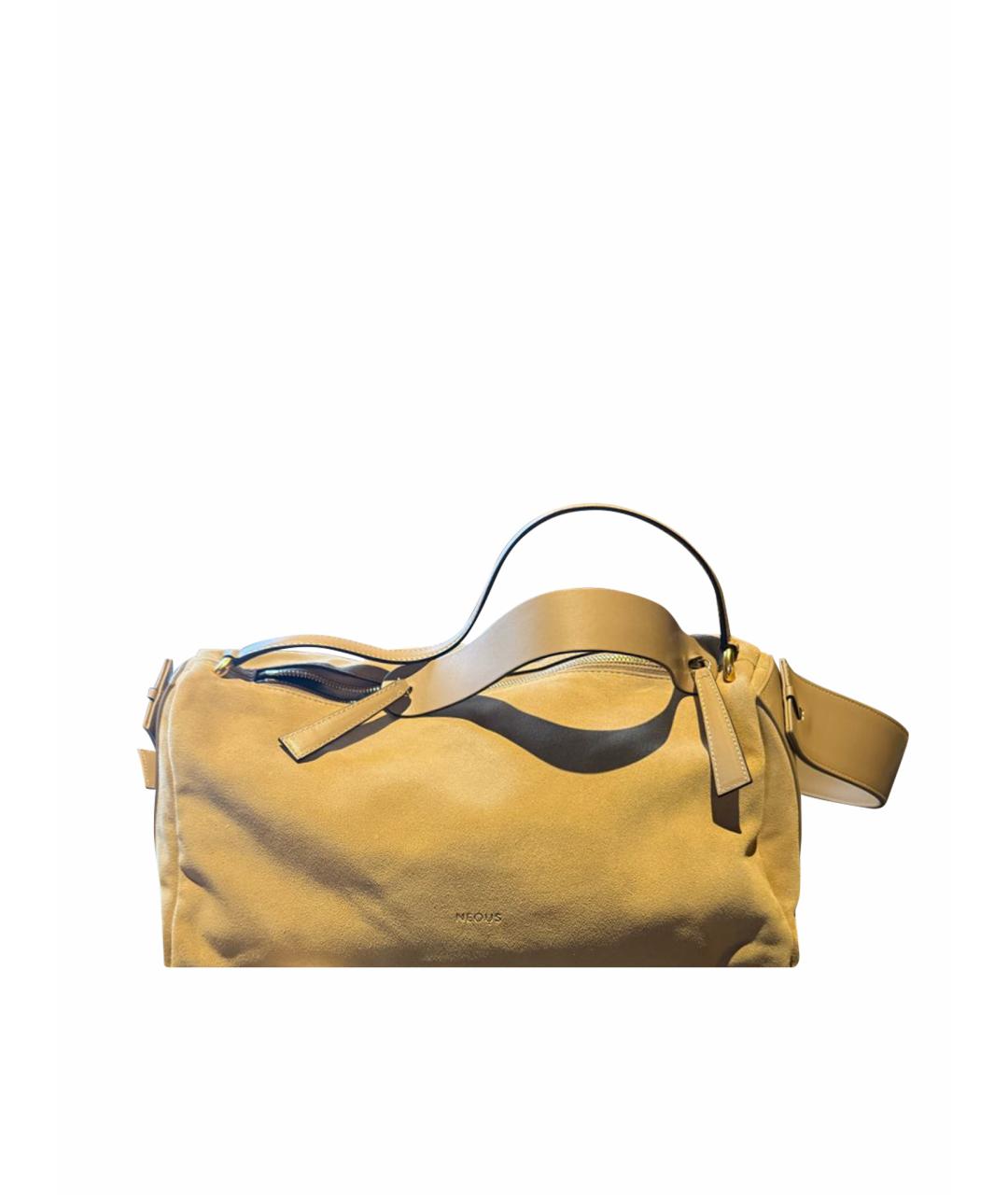 NEOUS Бежевая замшевая сумка с короткими ручками, фото 1