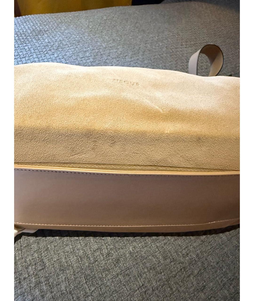 NEOUS Бежевая замшевая сумка с короткими ручками, фото 8