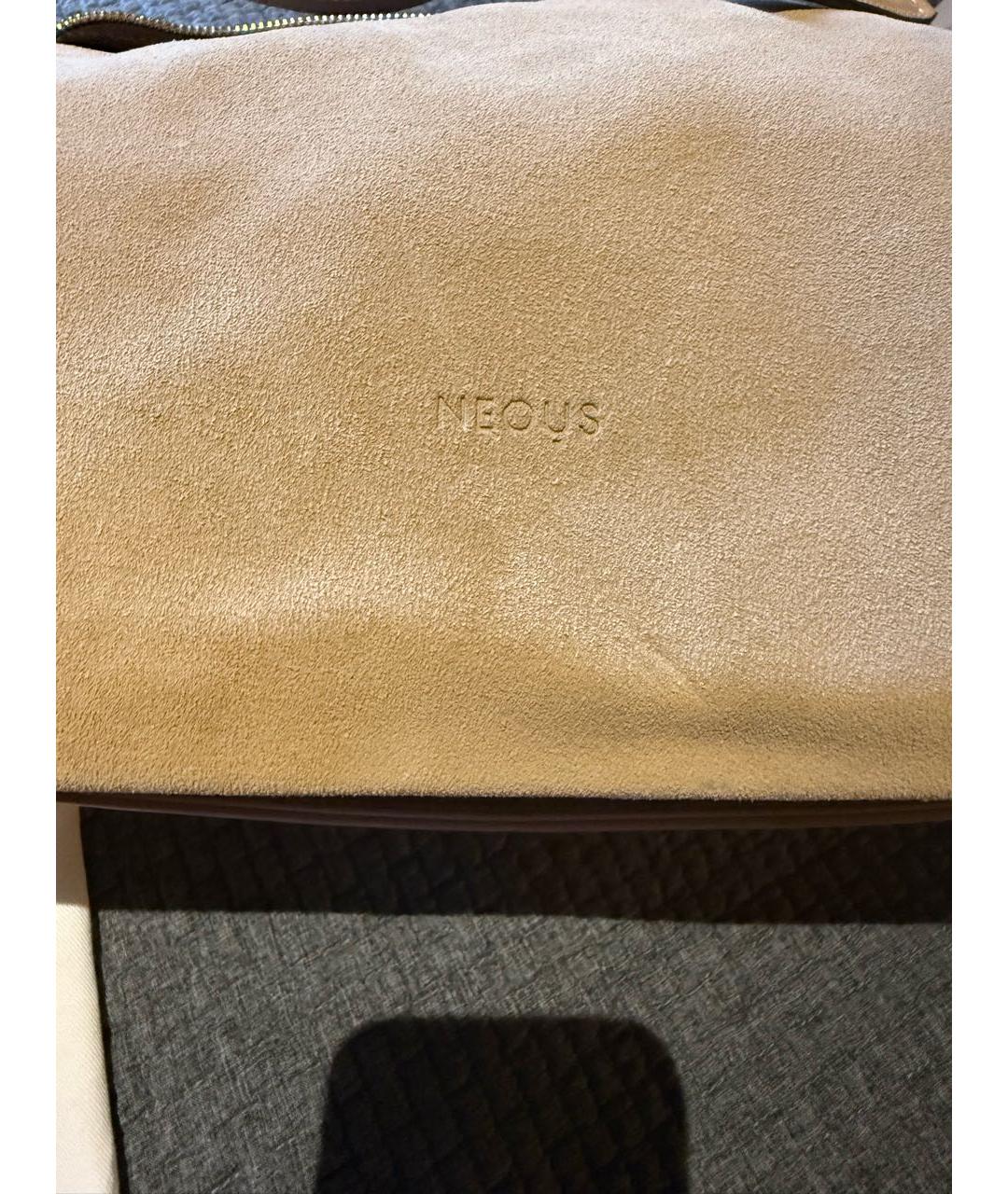 NEOUS Бежевая замшевая сумка с короткими ручками, фото 7