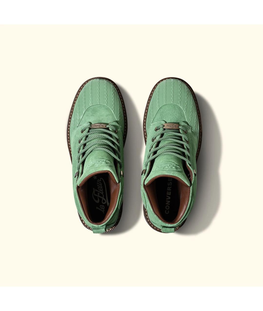 Golf Le Fleur Зеленые нубуковые высокие ботинки, фото 3