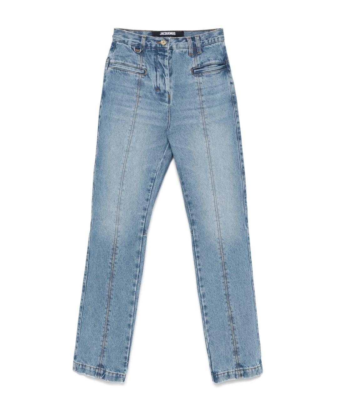 JACQUEMUS Голубые хлопковые прямые джинсы, фото 5