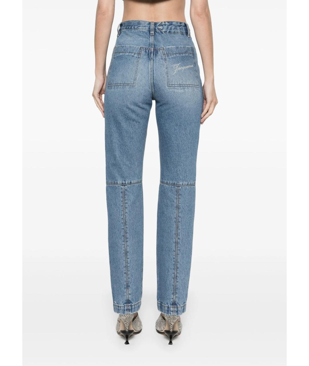JACQUEMUS Голубые хлопковые прямые джинсы, фото 4