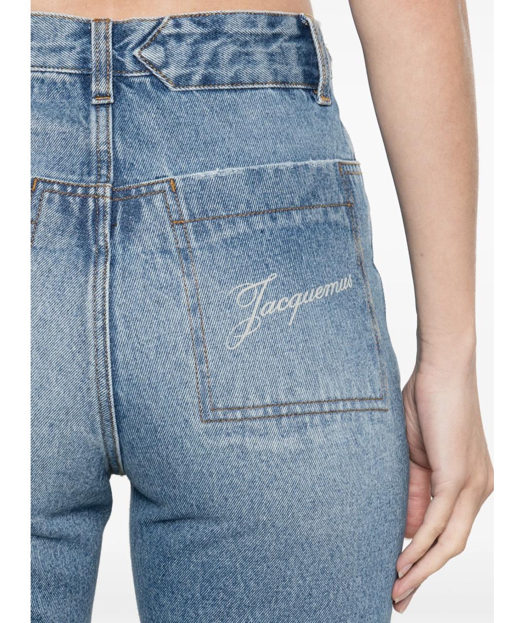 JACQUEMUS Голубые хлопковые прямые джинсы, фото 6