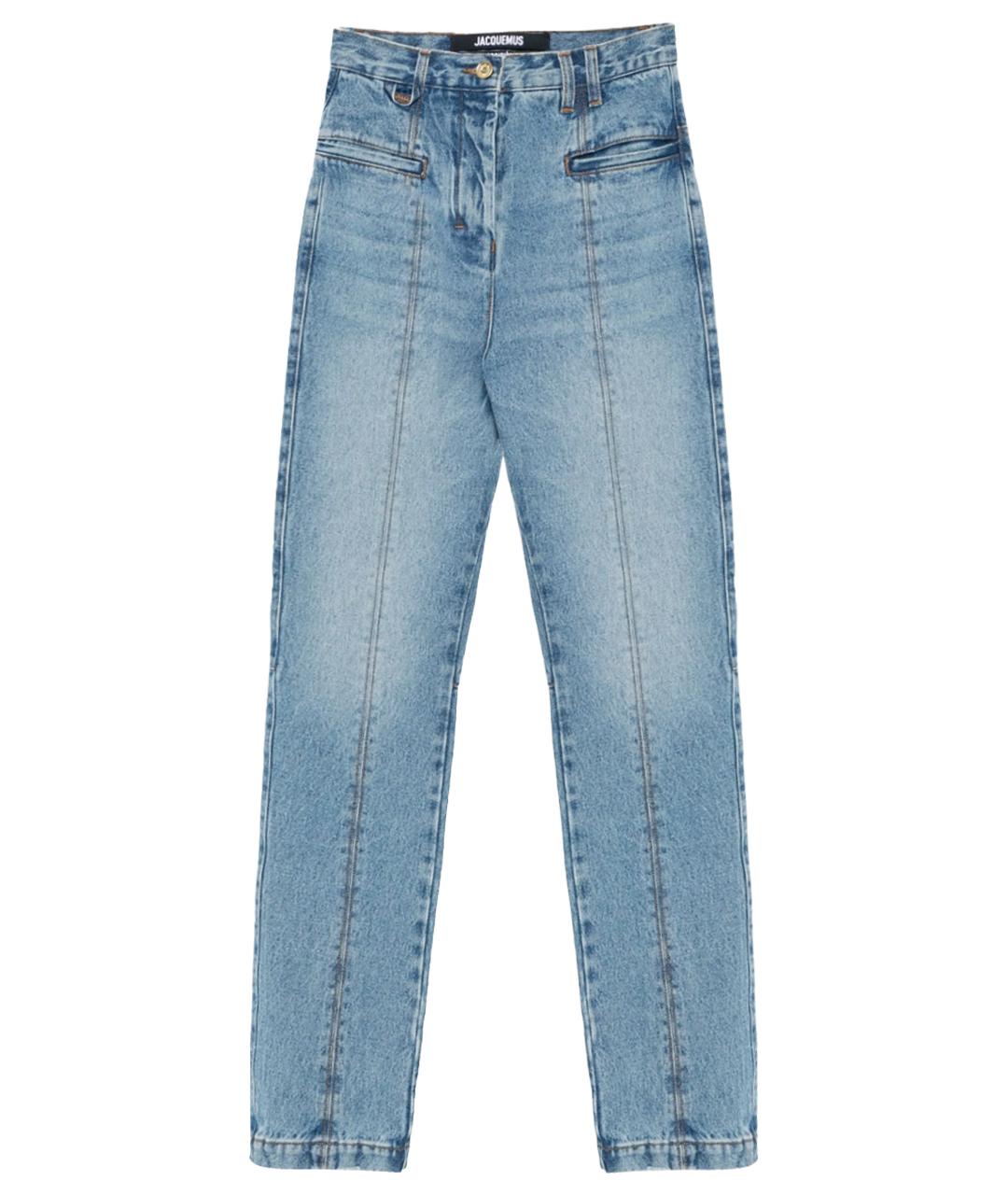 JACQUEMUS Голубые хлопковые прямые джинсы, фото 1