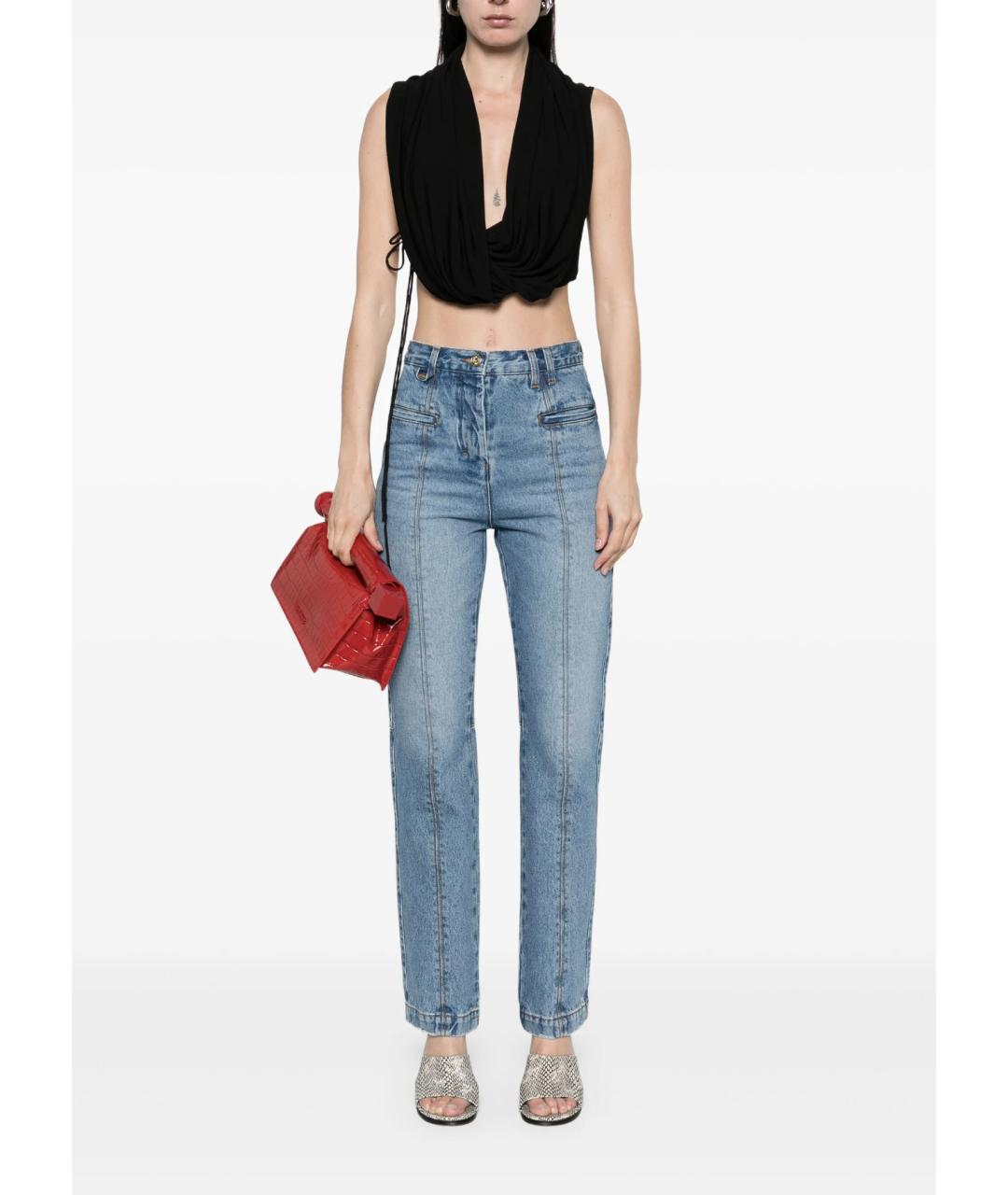 JACQUEMUS Голубые хлопковые прямые джинсы, фото 2