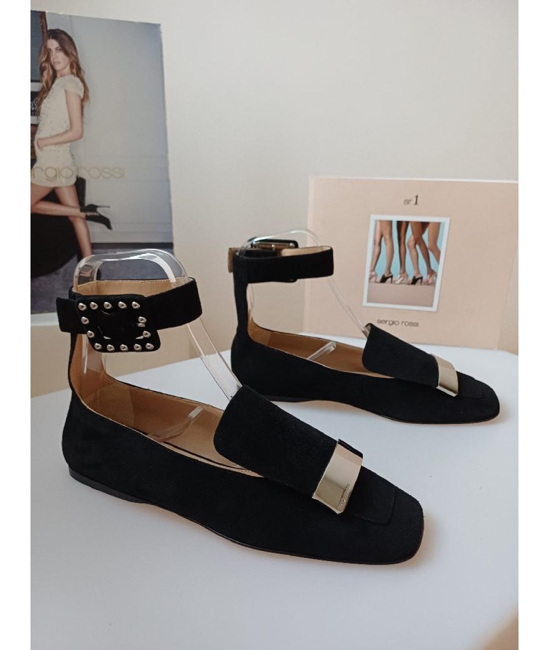 SERGIO ROSSI Черные замшевые туфли, фото 4