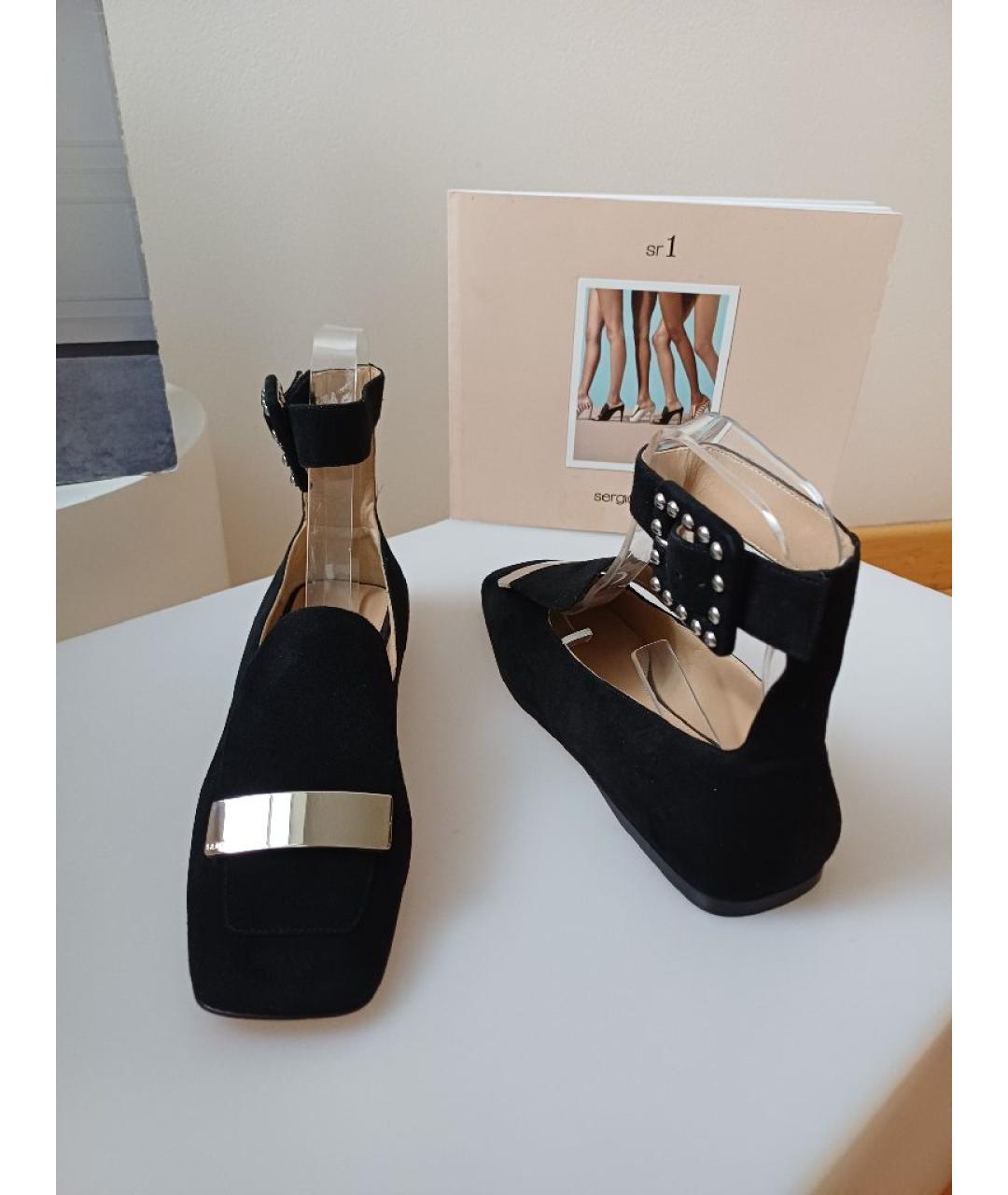 SERGIO ROSSI Черные замшевые туфли, фото 3