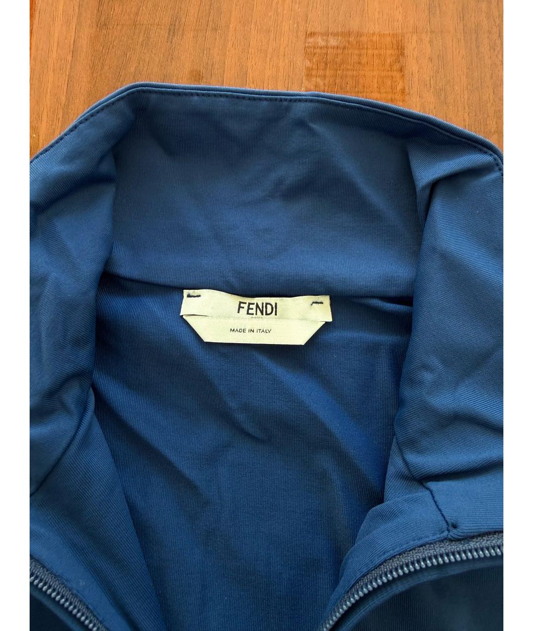 FENDI Темно-синяя полиамидовая спортивная куртка, фото 6