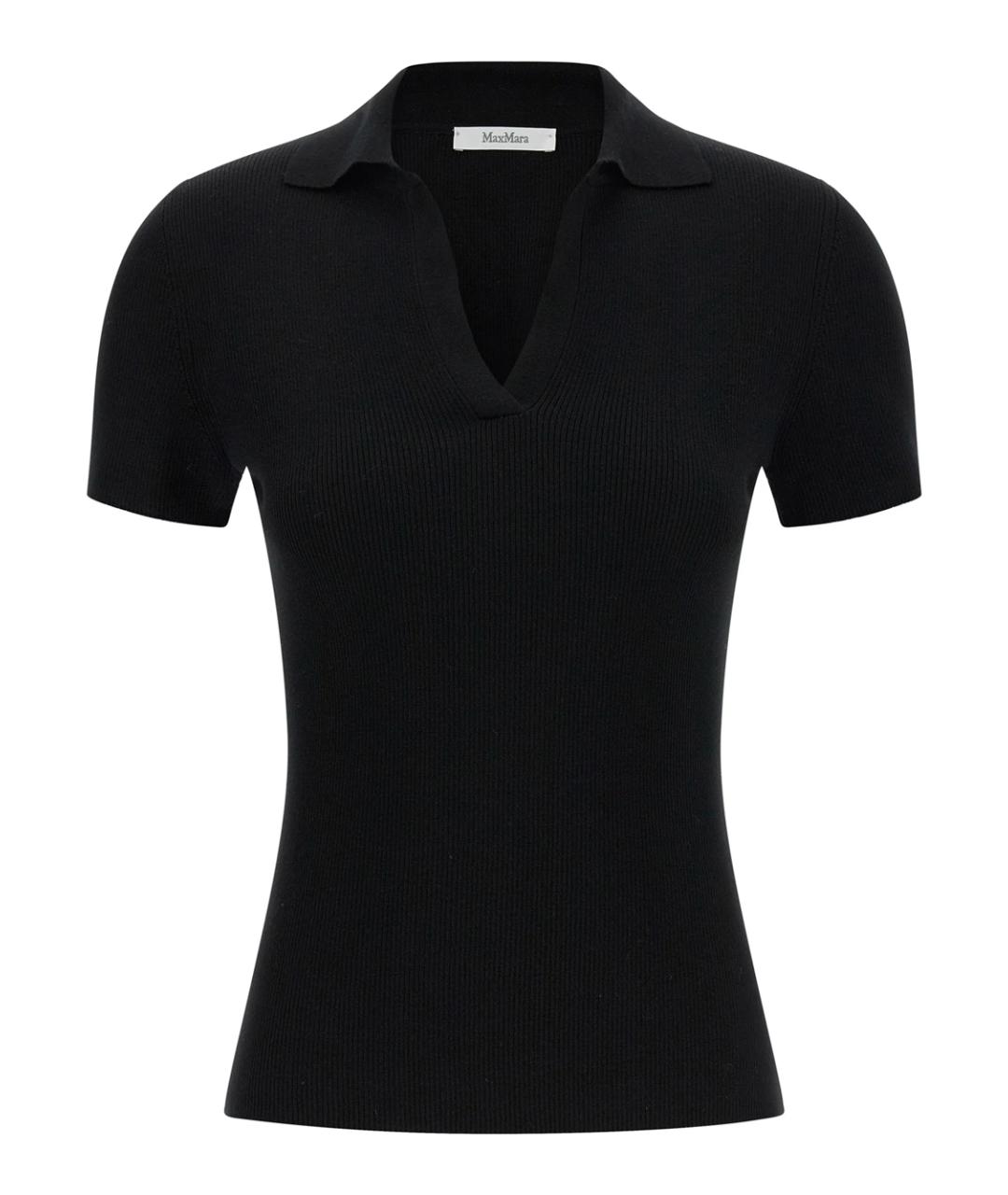 MAX MARA Черная шерстяная футболка, фото 1