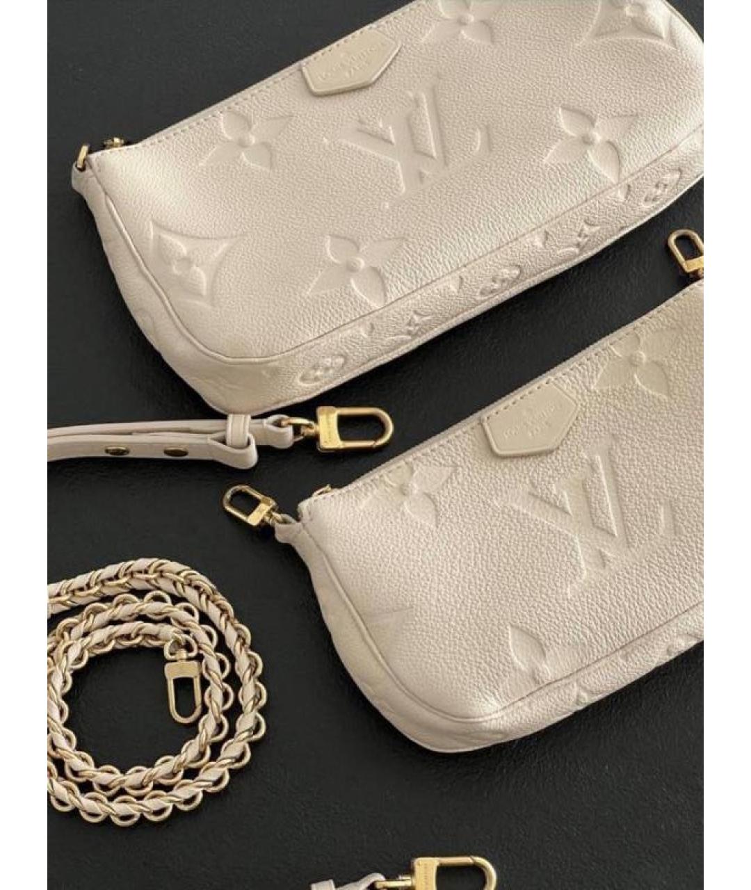 LOUIS VUITTON Бежевая кожаная сумка с короткими ручками, фото 2