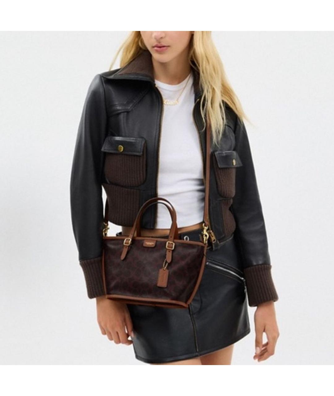 COACH Бордовая сумка тоут, фото 5