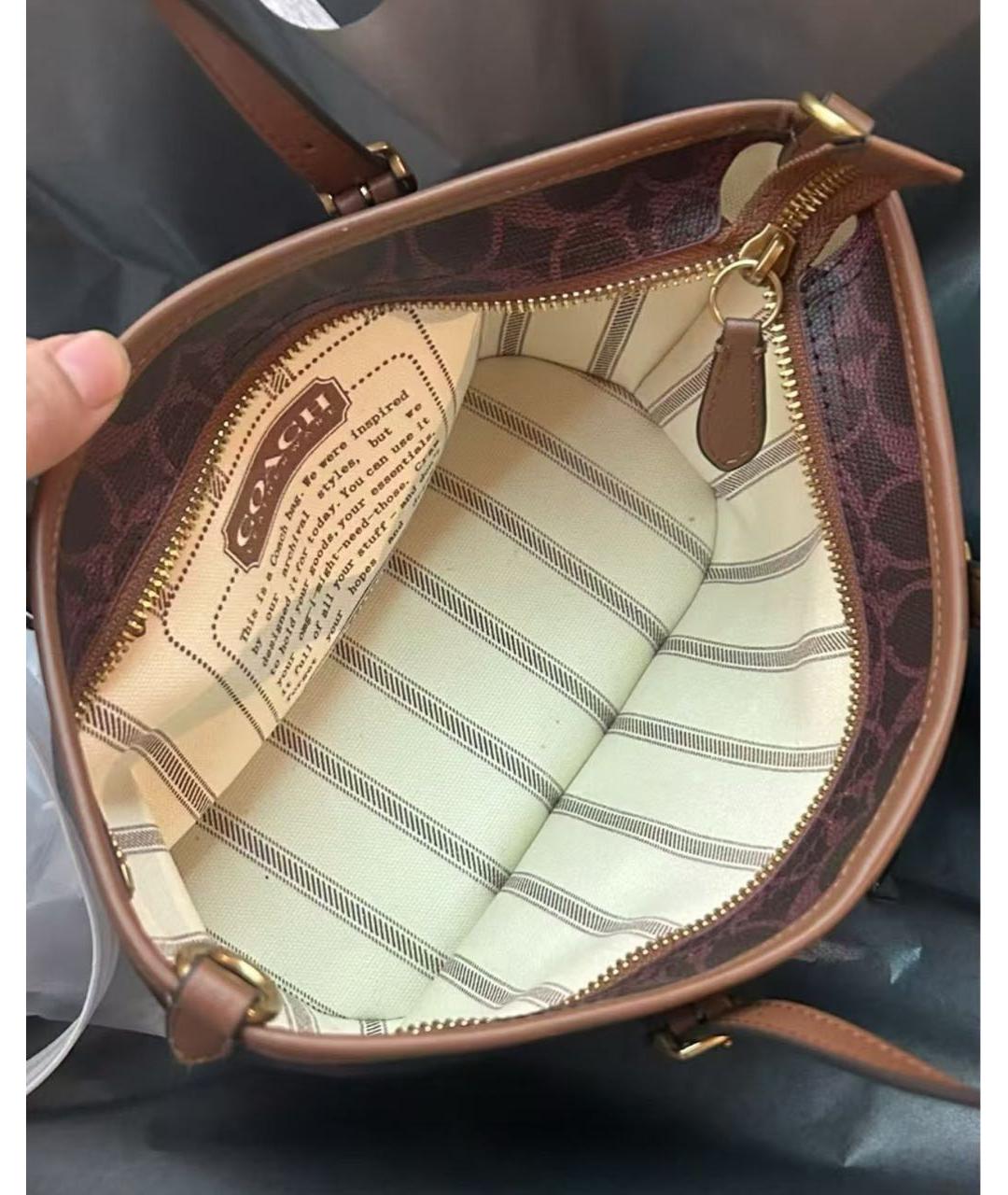 COACH Бордовая сумка тоут, фото 7