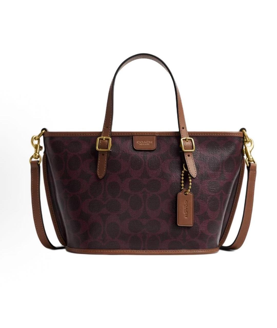 COACH Бордовая сумка тоут, фото 9