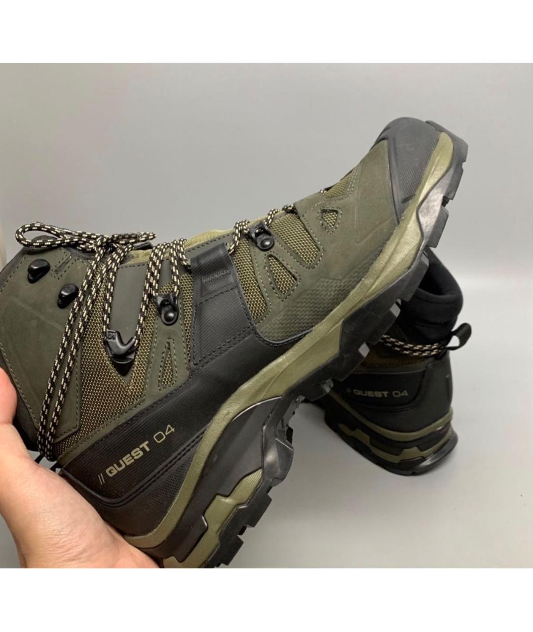 SALOMON Зеленые текстильные высокие ботинки, фото 7