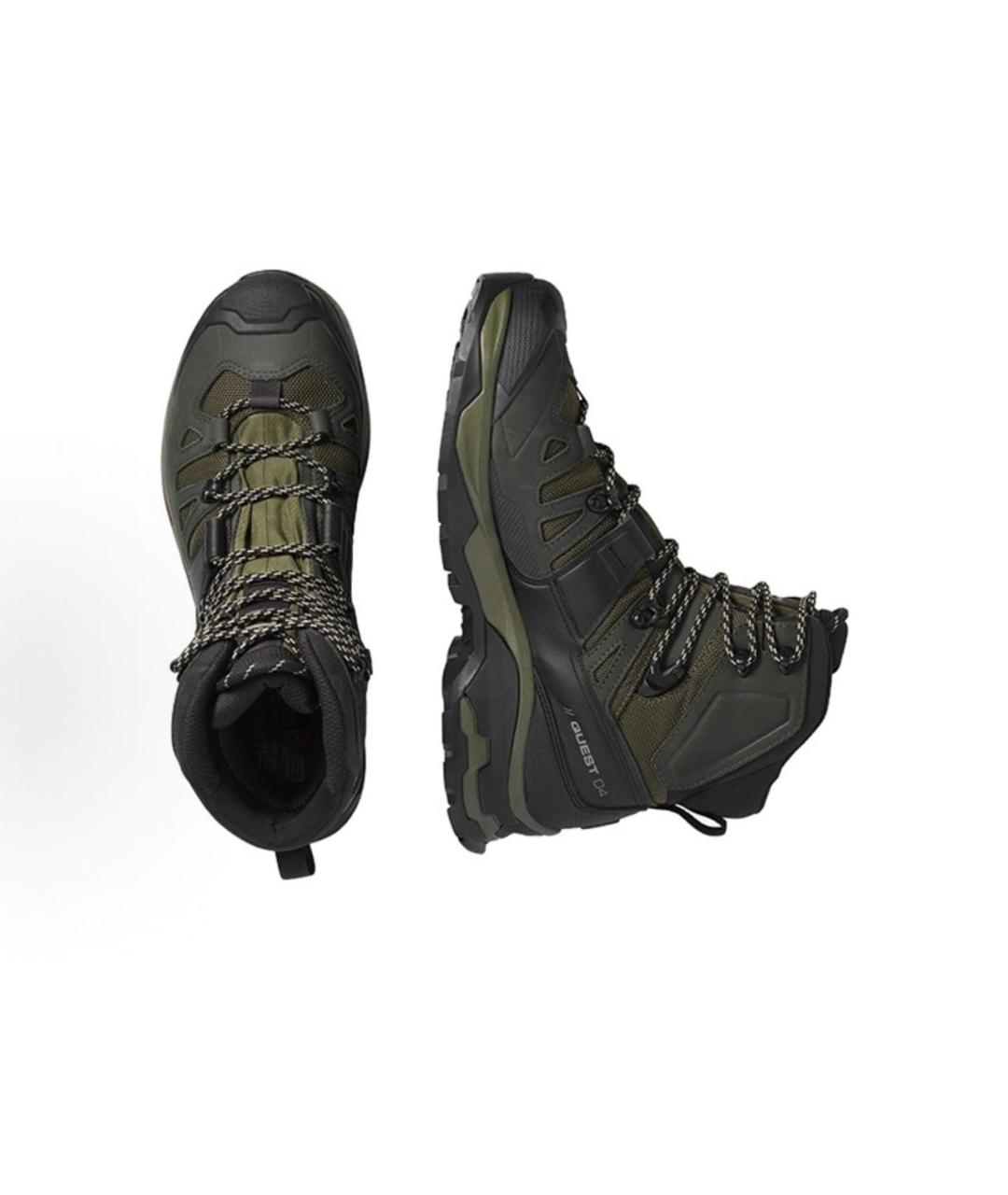 SALOMON Зеленые текстильные высокие ботинки, фото 3