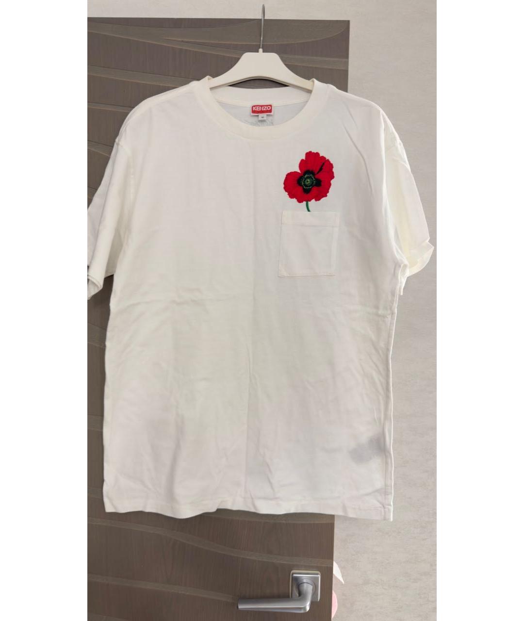 KENZO Белая хлопковая футболка, фото 6
