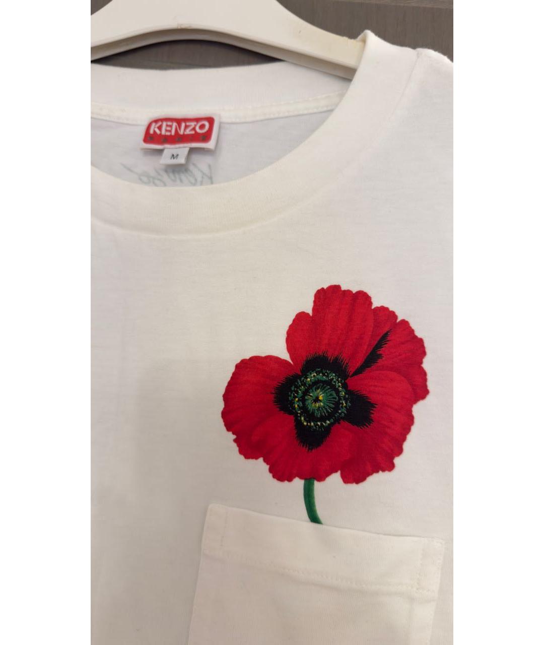 KENZO Белая хлопковая футболка, фото 2