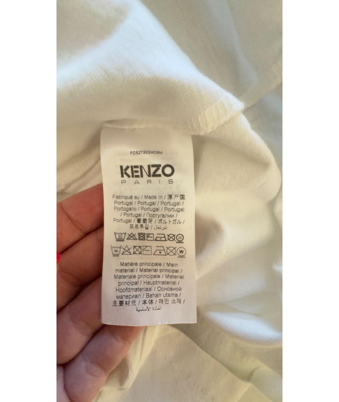 KENZO Белая хлопковая футболка, фото 4