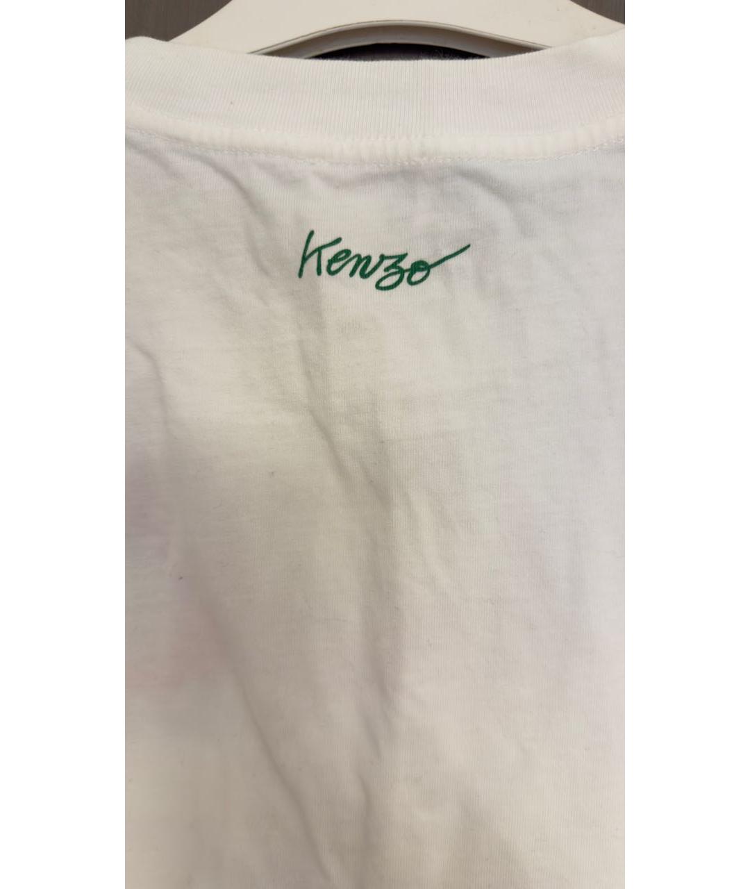 KENZO Белая хлопковая футболка, фото 3