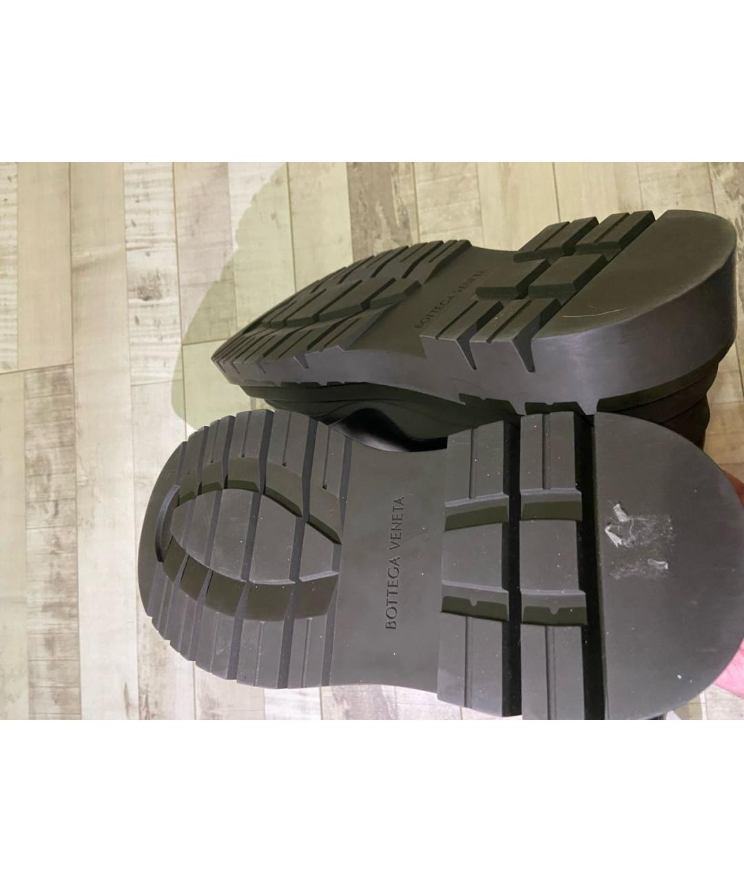 BOTTEGA VENETA Черные кожаные высокие ботинки, фото 5