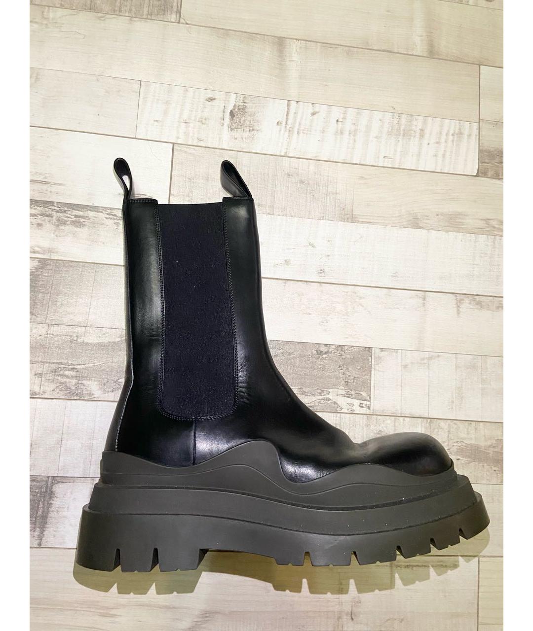 BOTTEGA VENETA Черные кожаные высокие ботинки, фото 6